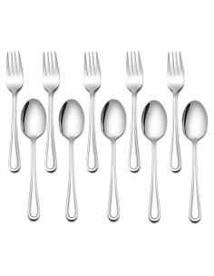 LIANYU Juego de Cubiertos para Niños 10 Piezas Acero Inoxidable