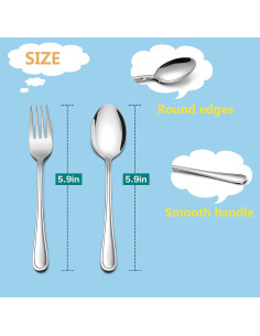 LIANYU Juego de Cubiertos para Niños 10 Piezas Acero Inoxidable 2