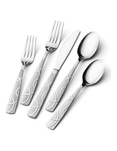 Juego de Cubiertos HIKAA 40 Piezas Acero Inoxidable Moderno