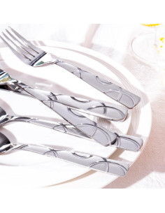 Juego de Cubiertos HIKAA 40 Piezas Acero Inoxidable Moderno 2