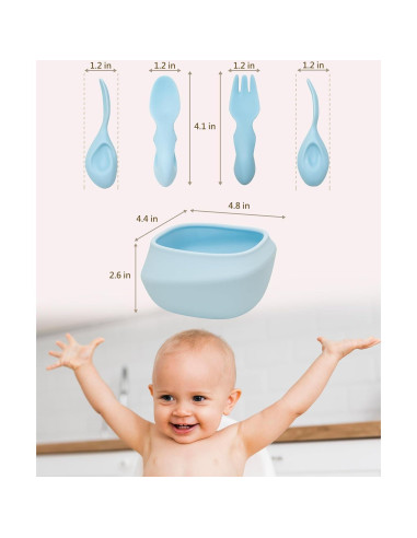 Juego de Utensilios Ergonómicos Tiny Genius para Bebés 1-4 Años