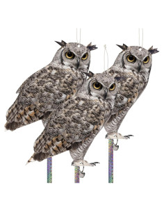 Búhos de Plástico Kungfu Mall - Paquete de 3 Dispositivos de Control de Animales