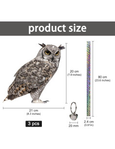 Búhos de Plástico Kungfu Mall - Paquete de 3 Dispositivos de Control de Animales 2