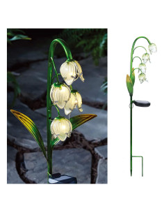 Luz Solar Decorativa Jardín VCUTEKA Estaca Rosa LED 67cm