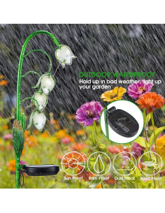 Luz Solar Decorativa Jardín VCUTEKA Estaca Rosa LED 67cm 2