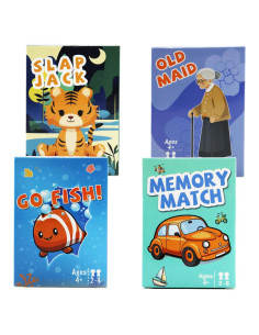 Juegos de Cartas Clásicos Floatlive - 4 Barajas para Niños