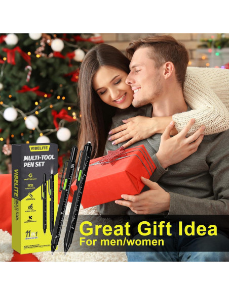 Bolígrafo Multiherramienta VIBELITE 9 en 1 con LED Negro