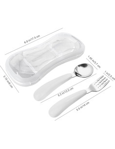 Set de Cubiertos para Niños VANRA 2 Piezas Acero Inoxidable 2