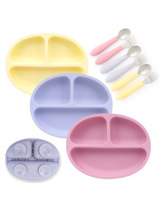 Plato de Succión de Silicona Elk y Amigos + Cubiertos Acero Inoxidable