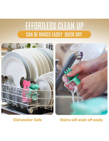 Set de 4 Utensilios de Silicona HippoBaby para Bebés 6-12 meses