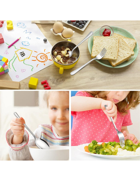 Set de Cubiertos para Niños TeamFar - 6 Piezas Acero Inoxidable Set de Cubiertos para Niños TeamFar - 6 Piezas Acero Inoxidable