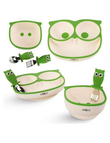 Conjunto de Alimentación para Bebés HZEX - 4 Piezas Silicona Verde
