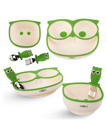 Conjunto de Alimentación para Bebés HZEX - 4 Piezas Silicona Verde