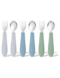 Juego de Cubiertos para Niños Remonda - Acero Inoxidable y Silicona