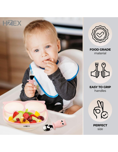 Conjunto de Alimentación para Bebés HZEX - 4 Piezas Silicona Verde
