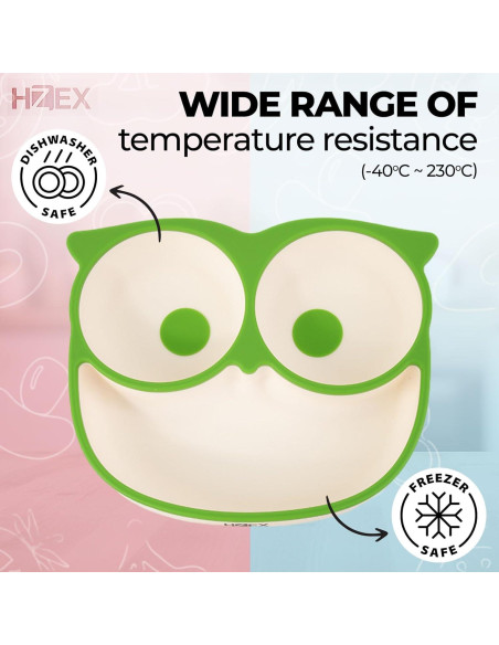 Conjunto de Alimentación para Bebés HZEX - 4 Piezas Silicona Verde