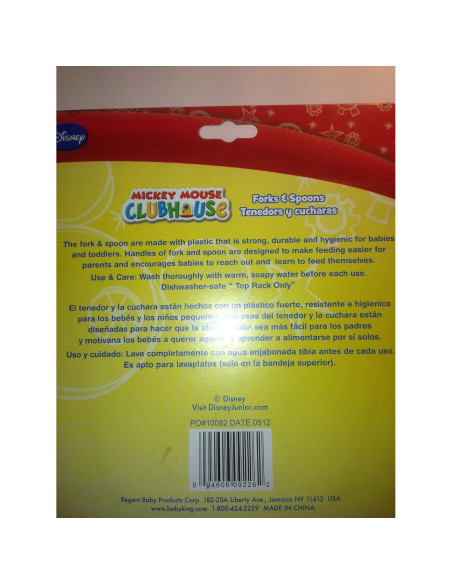 Juego de tenedor y cuchara Mickey Mouse 6 piezas Disney Juego de tenedor y cuchara Mickey Mouse 6 piezas Disney