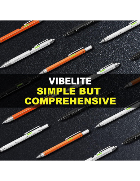 Bolígrafo Multiherramienta VIBELITE 9 en 1 con LED Negro
