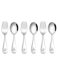 Set de Cubiertos para Niños TeamFar - 6 Piezas Acero Inoxidable