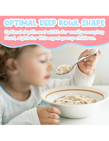 Set de Cubiertos para Niños TeamFar - 6 Piezas Acero Inoxidable