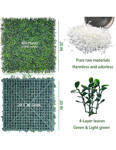 Paneles de Césped Artificial ODTORY 6P 50,8x50,8cm Verde