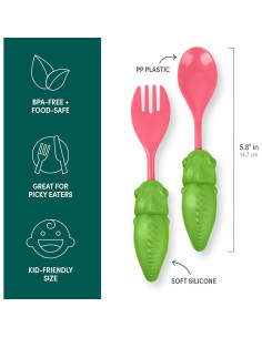 Juego de Utensilios Camaleón Genuine Fred - 2 Piezas para Niños 2