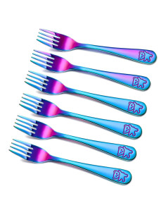 Juego de Cubiertos para Niños Minatee 6 Piezas Arcoíris Acero Inoxidable