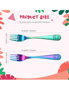 Juego de Cubiertos para Niños Minatee 6 Piezas Arcoíris Acero Inoxidable 2