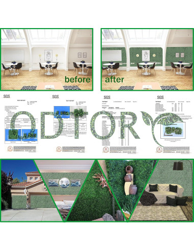 Paneles de Césped Artificial ODTORY 6P 50,8x50,8cm Verde