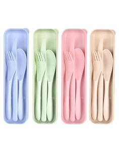 Juego de Utensilios de Viaje Lnrkai 4 Piezas Reutilizables