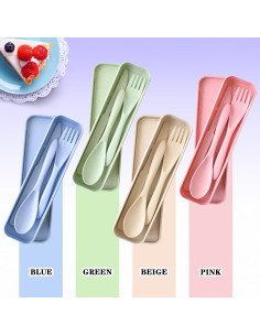 Juego de Utensilios de Viaje Lnrkai 4 Piezas Reutilizables 2