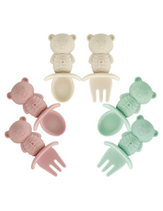 Set de Cucharas y Tenedores de Silicona PandaEar 6 Piezas