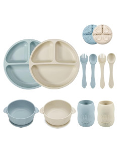 Conjunto de Alimentación Silicona PandaEar 10 Piezas Bebés