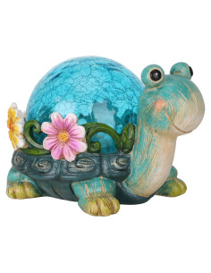 Estatua de Jardín Solar Afirst Tortuga Decorativa 15.24 cm