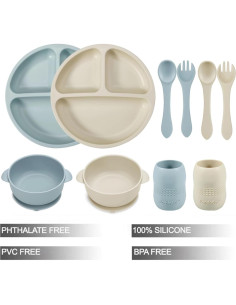 Conjunto de Alimentación Silicona PandaEar 10 Piezas Bebés 2