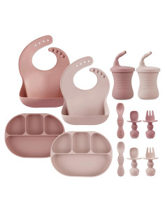 Set de Alimentación para Bebés PandaEar de Silicona 12 Piezas