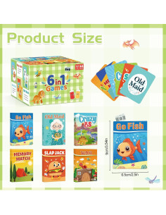 Juegos de Cartas para Niños 6 en 1 Etyishe - Divertidos y Educativos 2