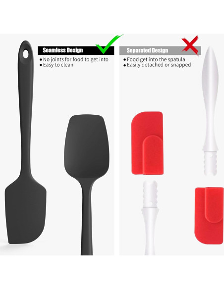 Espátulas de Silicona Doosu 2 Piezas Resistente al Calor 315C Espátulas de Silicona Doosu 2 Piezas Resistente al Calor 315C