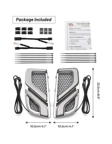 KEMIMOTO Luz LED Motocicleta Touring 2014-2024 Cromo