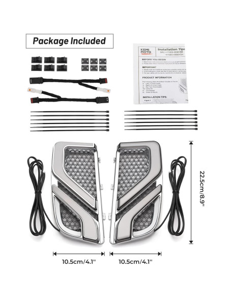 KEMIMOTO Luz LED Motocicleta Touring 2014-2024 Cromo