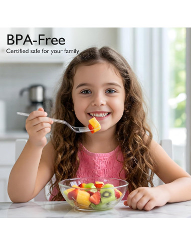 Tenedores de Plástico Pesado VITEVER Transparentes 300 Unidades