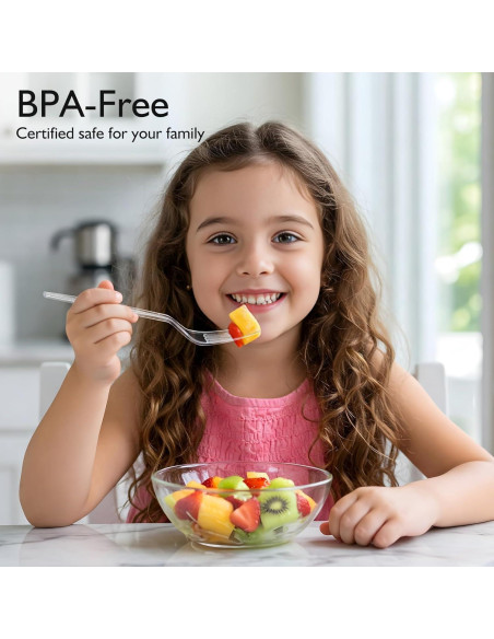 Tenedores de Plástico Pesado VITEVER Transparentes 300 Unidades