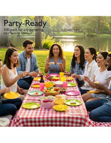 Tenedores de Plástico Pesado VITEVER Transparentes 300 Unidades