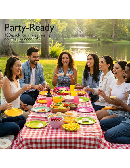 Tenedores de Plástico Pesado VITEVER Transparentes 300 Unidades