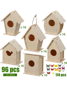 Kits de Manualidades para Niños Kisston - 96 Piezas Casa para Aves 2