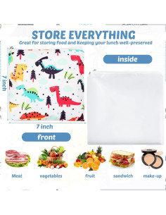 Chumia 6 Bolsas de Snack Reutilizables 18x18 cm para Niños 2