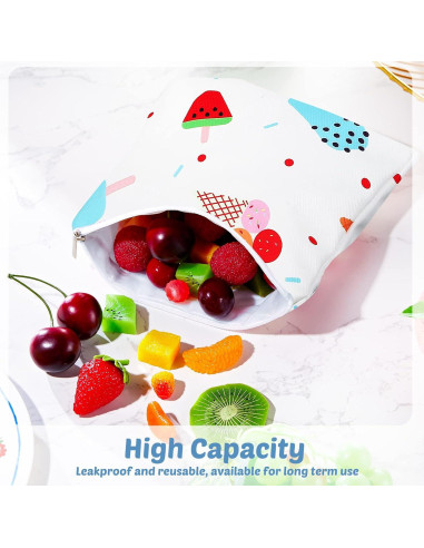 Chumia 6 Bolsas de Snack Reutilizables 18x18 cm para Niños