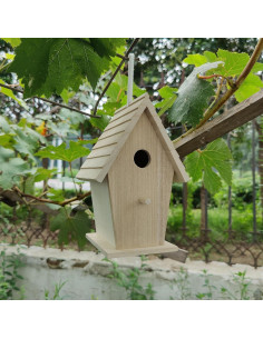 Casa de pájaros de madera Make Market 14x12.7 cm - Paquete de 8 2