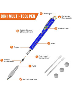 Bolígrafo Multi Herramienta 9 en 1 SAPGIF Azul 2