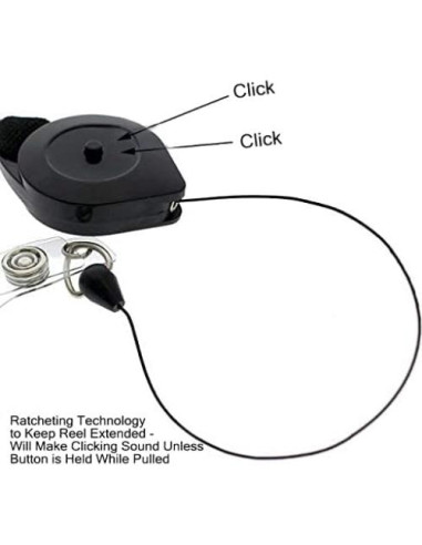 Lanyard con Carrete Bloqueable Specialist ID Negro 82,55 cm